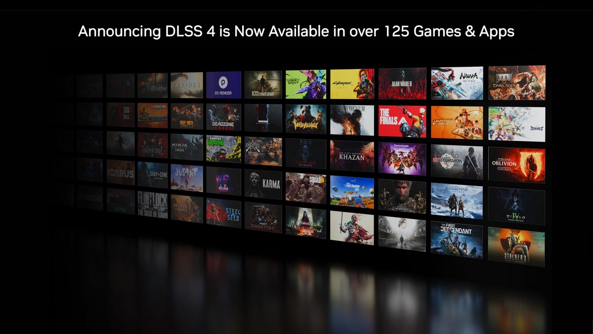 Plus de 125 jeux et applications compatibles DLSS 4 et ce n'est qu'un début bien sûr. ©NVIDIA