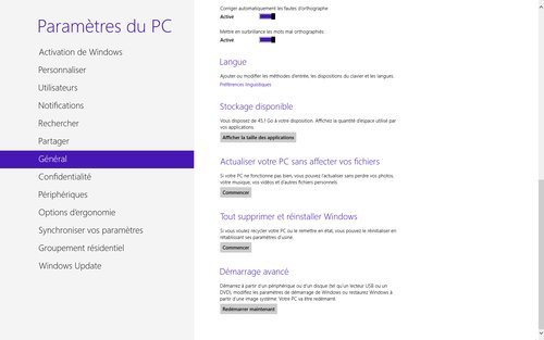 Accéder aux options de démarrage avancé depuis le panneau de configuration Metro