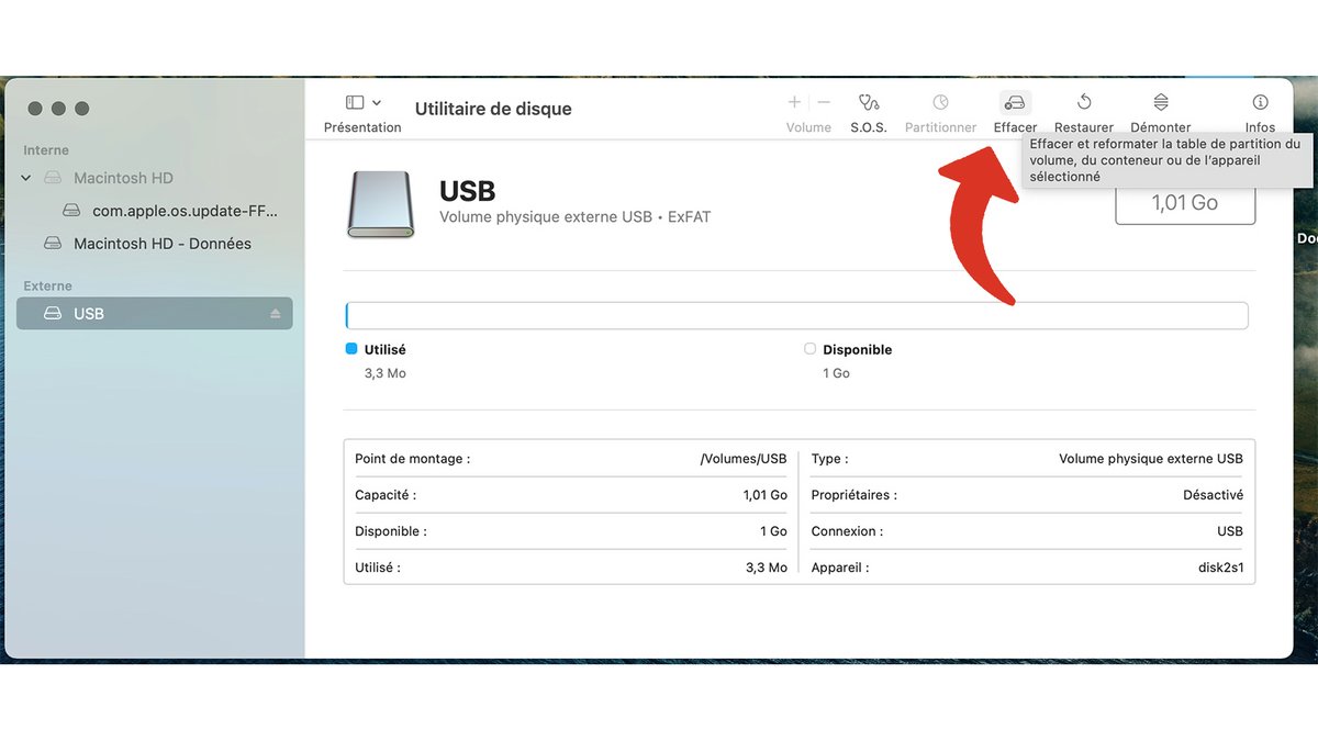 Effacer une clef USB sous macOS © Pascale Duc pour Clubic