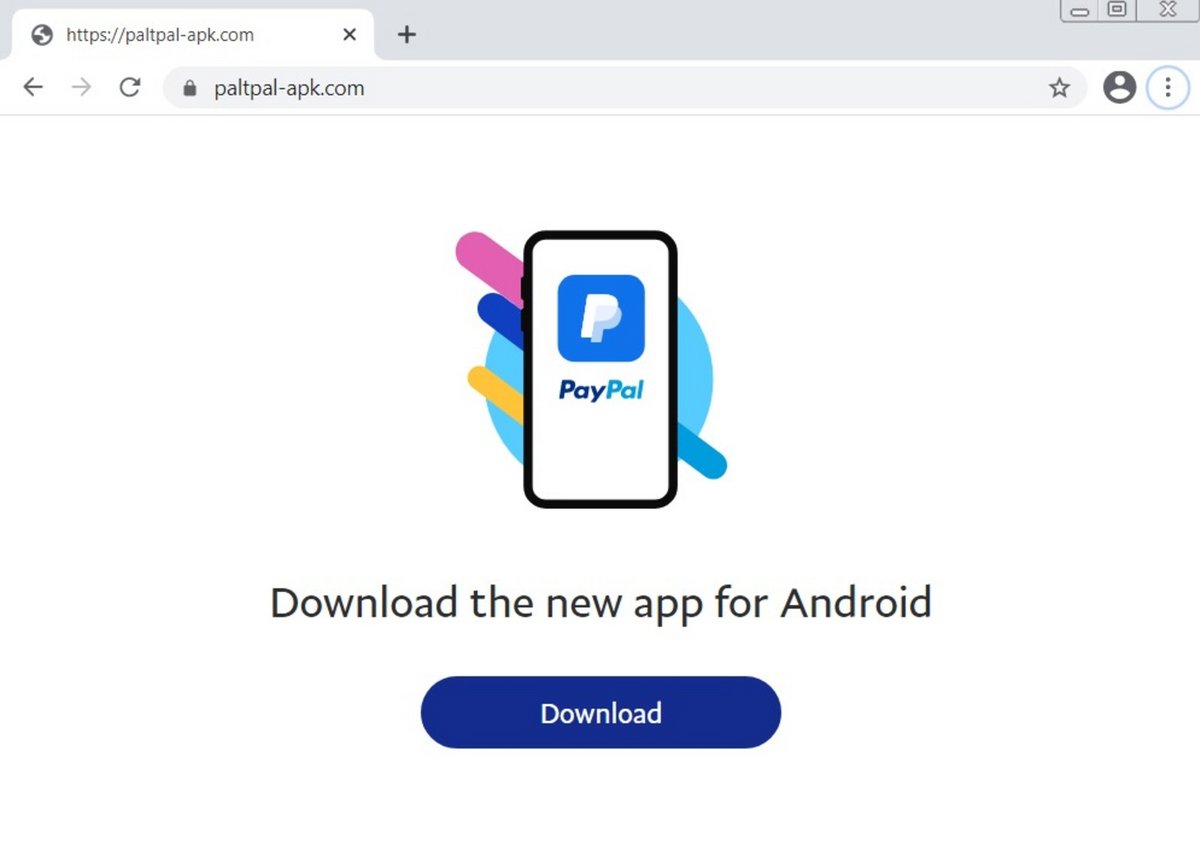 Un site malveillant, qui ici se fait passer pour PayPal (© BleepingComputer)