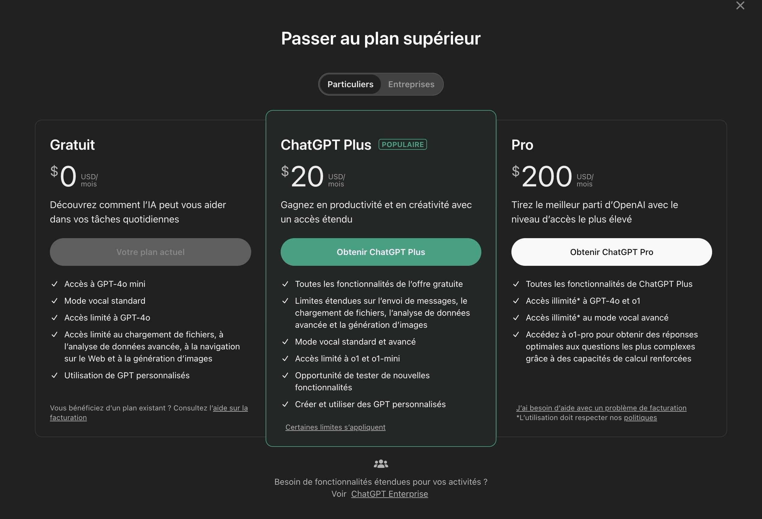 L'option Pro rejoint l'offre ChatGPT © OpenAI