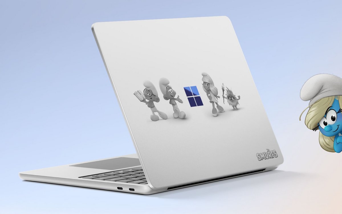 L'ordinateur portable Surface Laptop de Microsoft existe aussi en version Schtroumpfs. ©Microsoft
