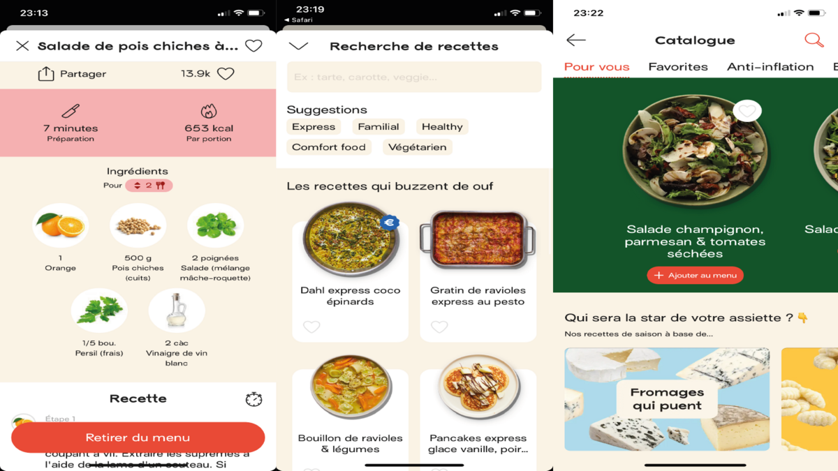 Jow est une application qui génère des menus personnalisés pour la semaine et transforme votre liste de courses en une commande livrée à domicile.