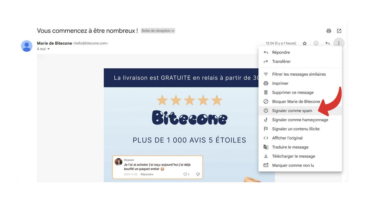 Signaler un spam pour le bloquer - © Pascale Duc