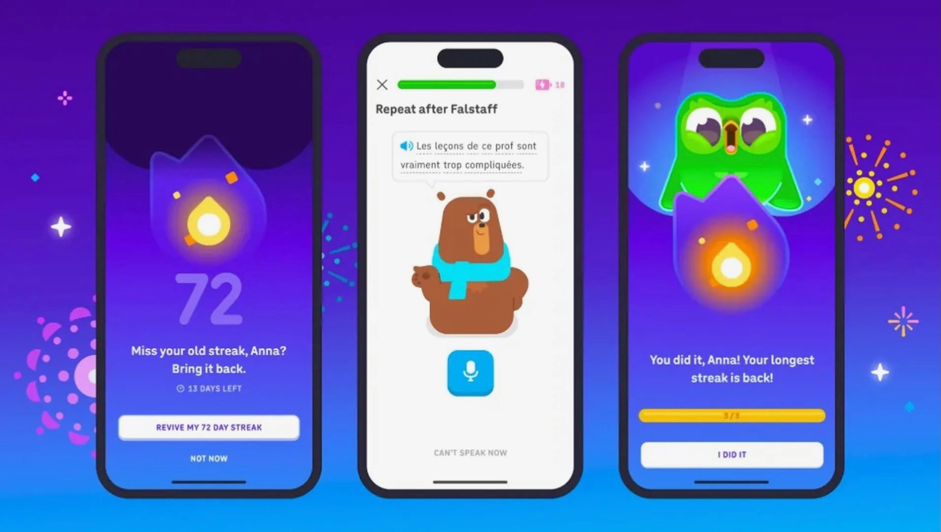 Duolingo lance un évènement pour vous aider à ressusciter votre série perdue. ©Duolingo
