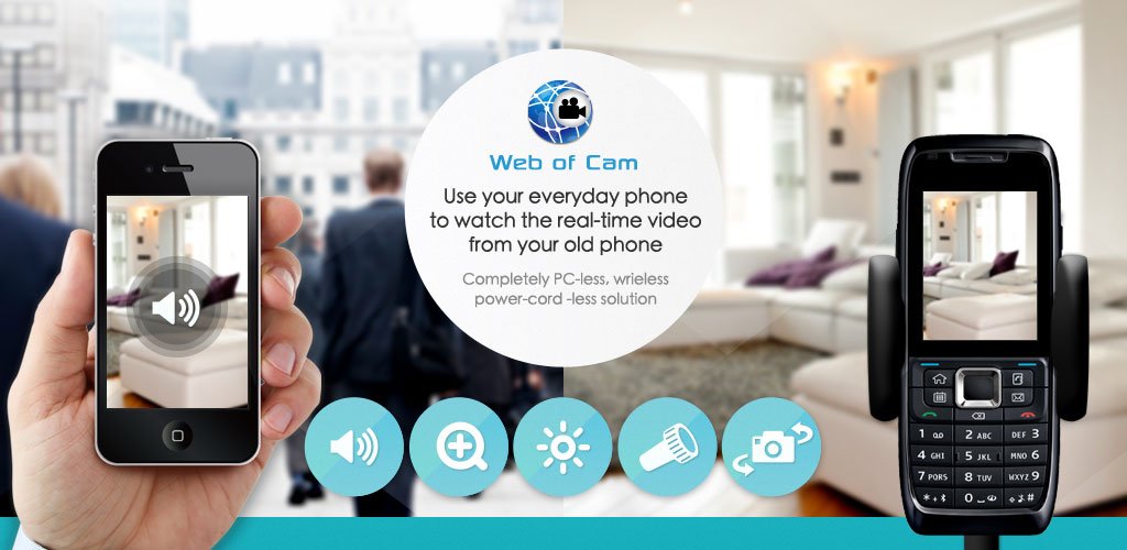Web of Cam permet de transformer un smartphone en webcam Wi-Fi pour surveiller un lieu à distance. © Alfred Systems Inc.