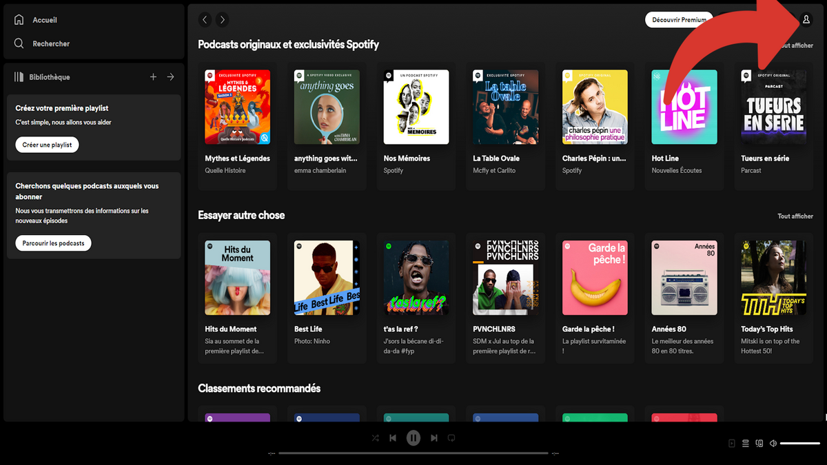 Accéder à mon compte Spotify © Benoit Baylé pour Clubic