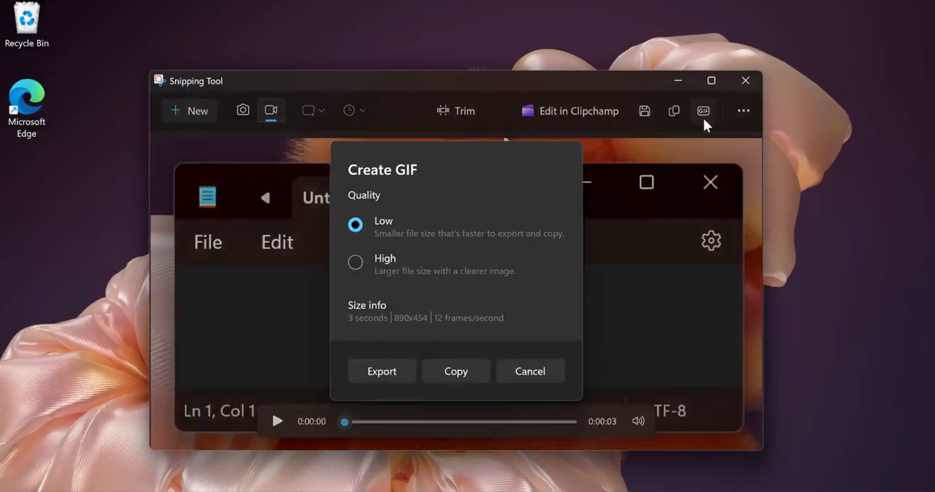 Windows 11 réinvente le GIF, quinze ans après tout le monde. © PhantomOfEarth via X.com