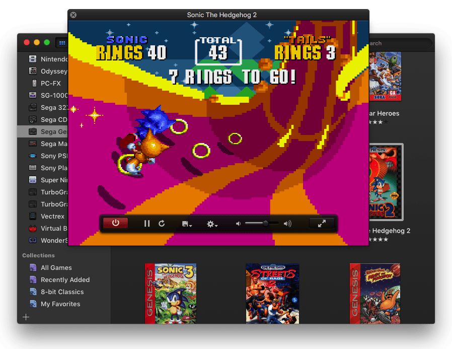 Sonic 2 tourne parfaitement sur OpenEmu - © OpenEmu