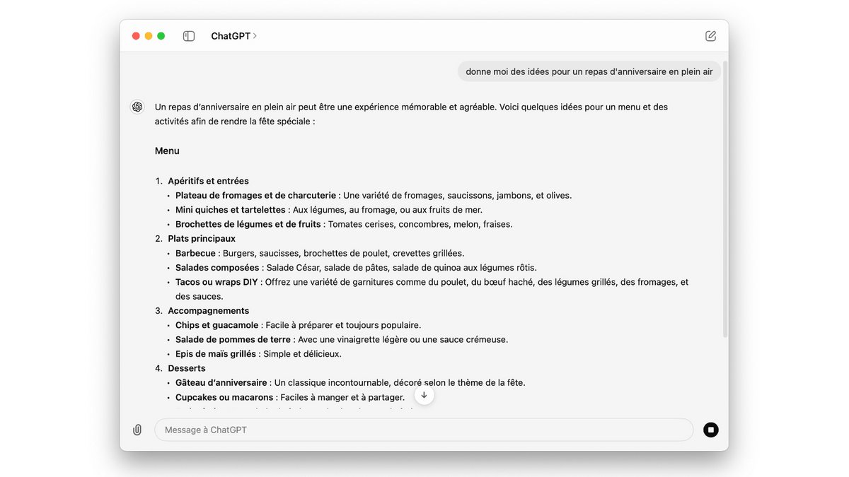 ChatGPT s'intègre dans macOS avec une application dédiée