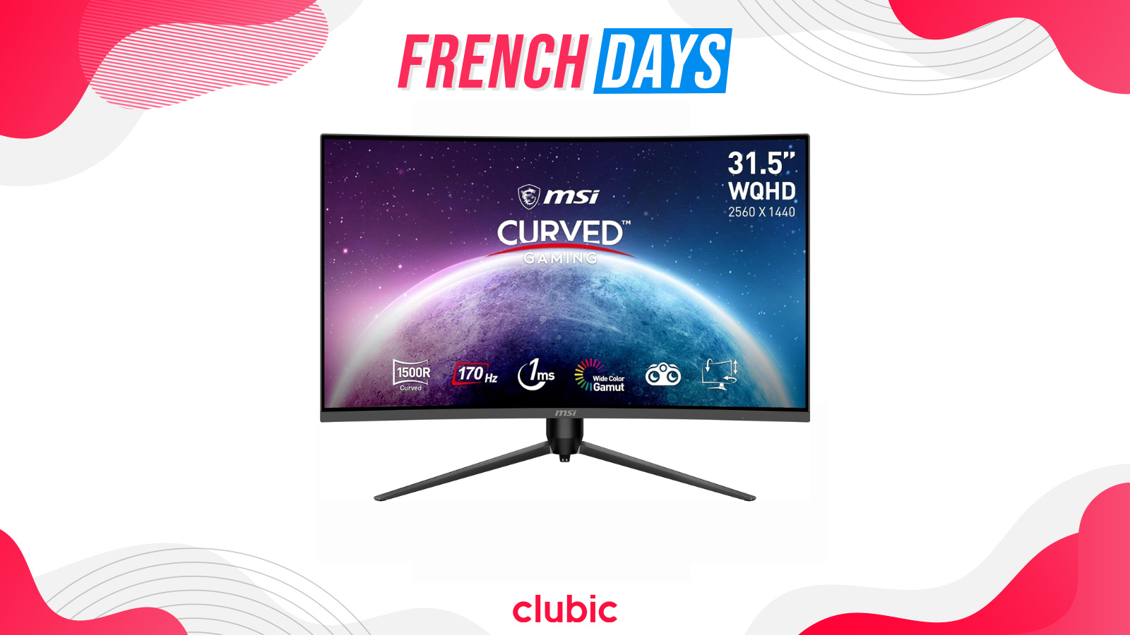 	Amazon brade l’écran gaming MSI incurvé 170 Hz : immersion XXL à moins de 180 € © clubic