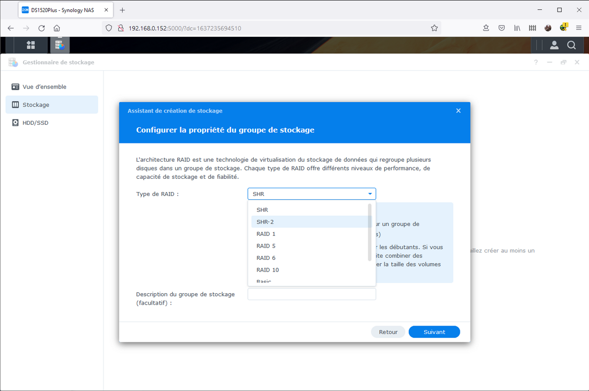 Synology offre toujours ses modes RAID « SHR », mais pas encore le format ZFS © Nerces