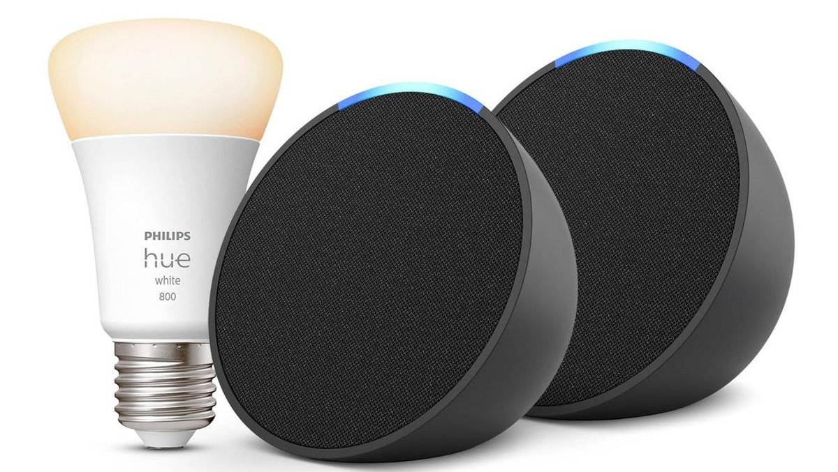 Pack 2 Echo Pop + ampoule Philips Hue