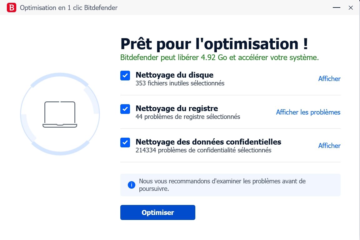 Bitdefender - Optimisation système et nettoyage