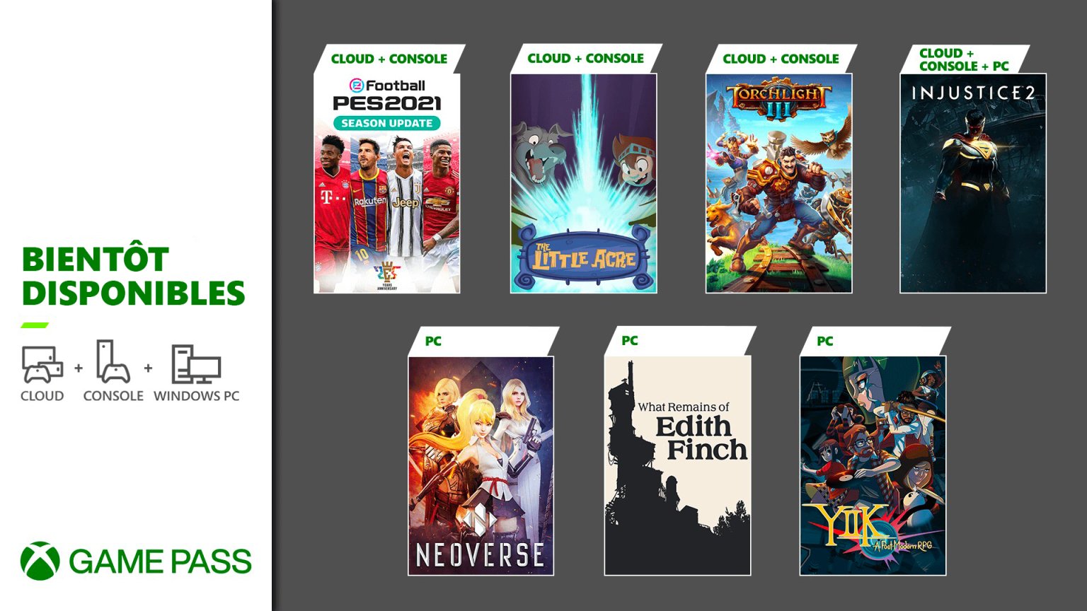 Xbox Game Pass janvier 2021