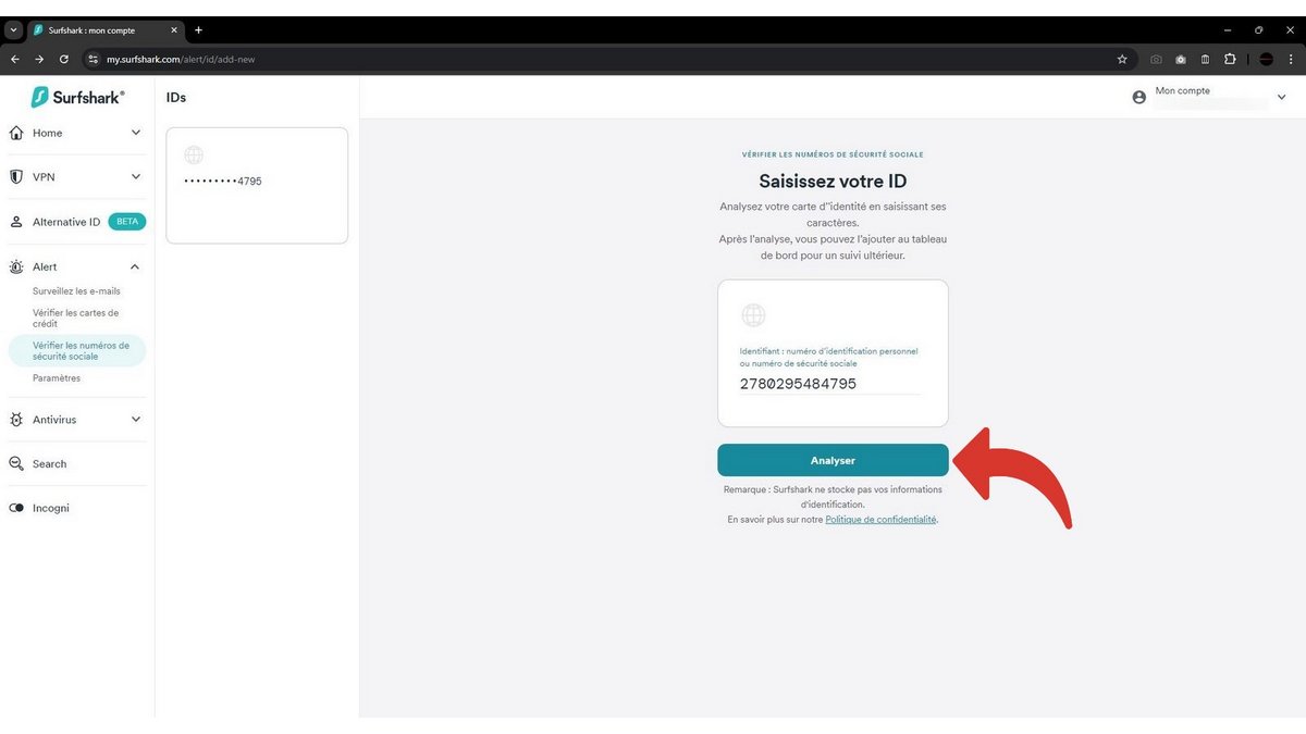 Renseignez votre numéro de Sécurité sociale ou de carte d'identité © Clubic