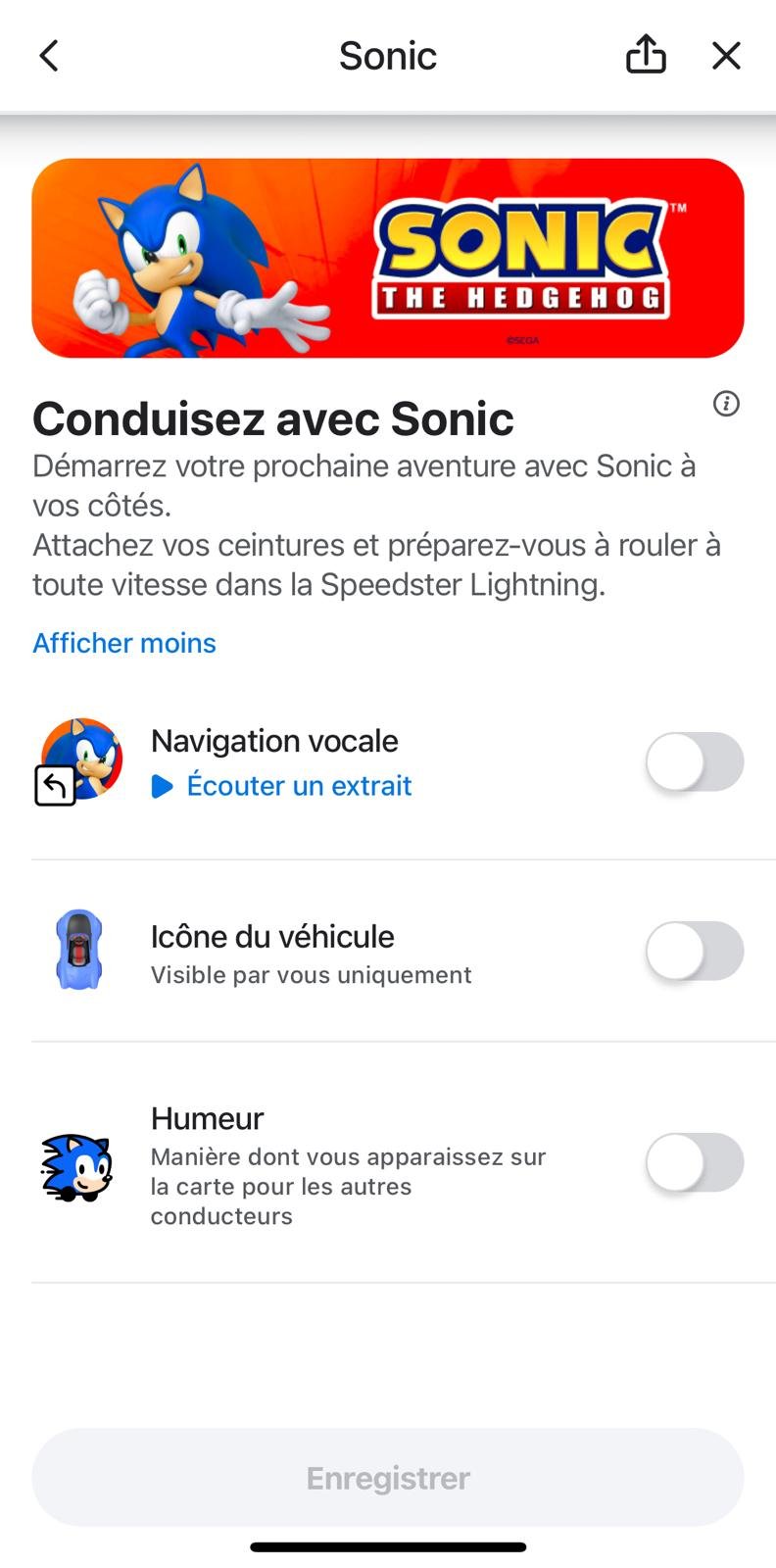 La fonctionnalité est déjà disponible au sein de Waze. ©SEGA / Waze