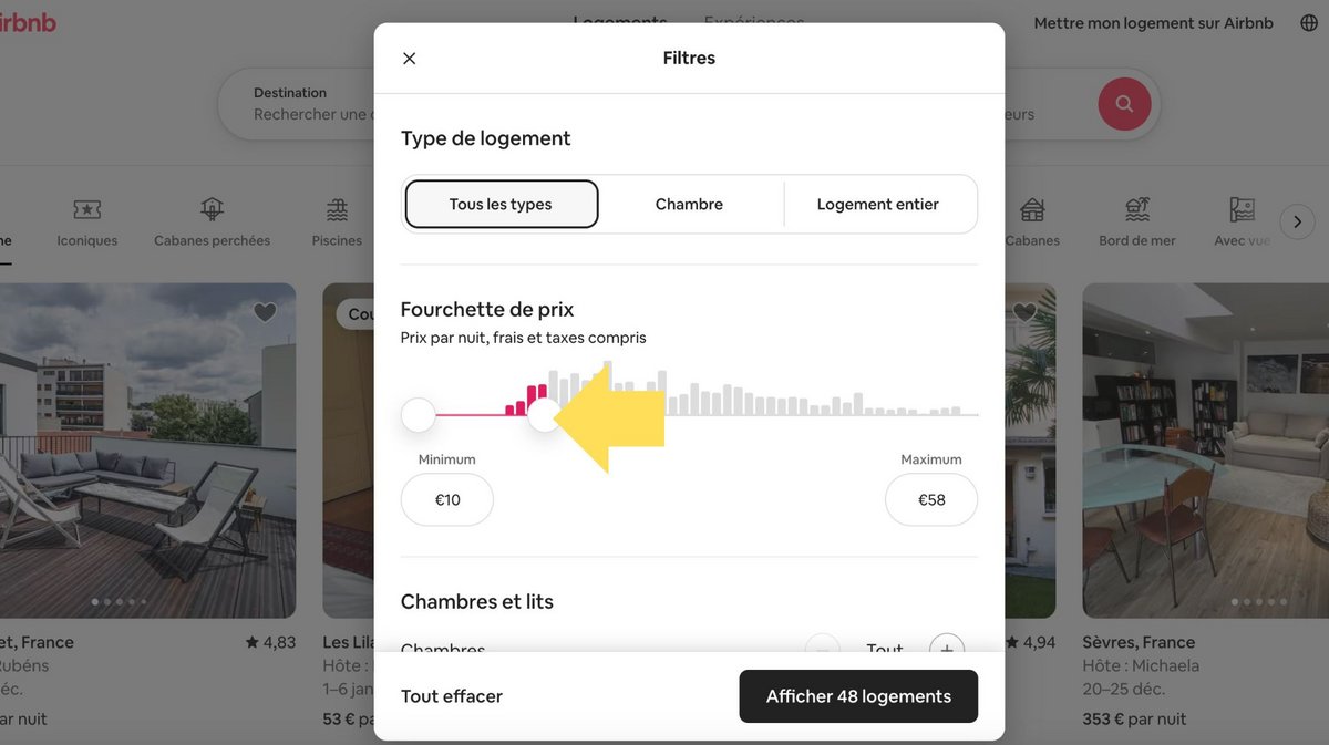 Airbnb Fourchette de Prix