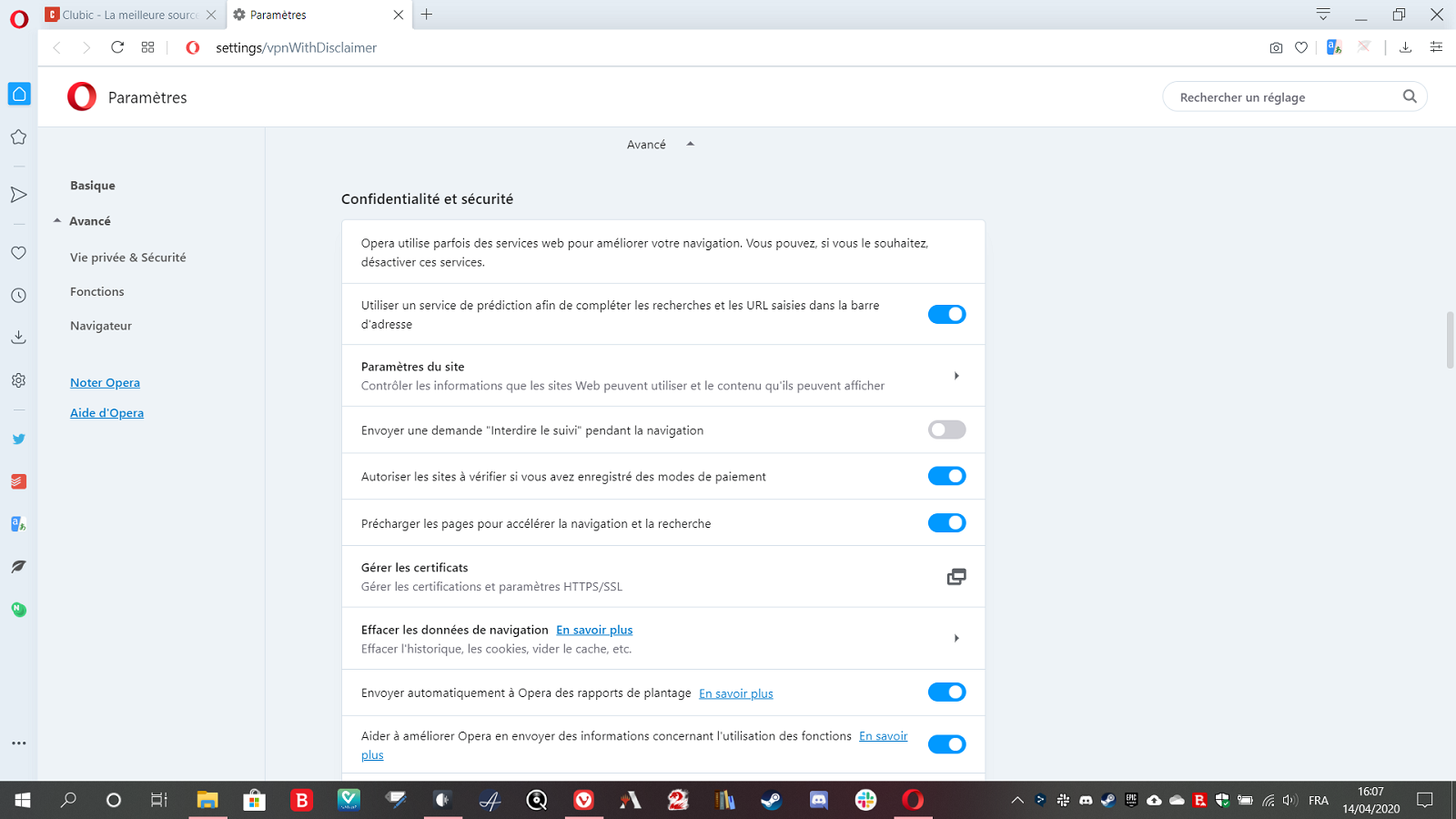 Opera offre largement de quoi protéger vos données personnelles.