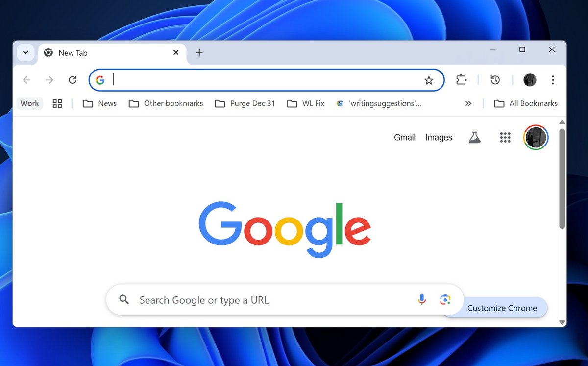 Mica dans Chrome Canary : on peut voir que les options de minimisation, d'agrandissement et de fermeture du cadre Windows peinent à s'aligner correctement. © Windows Latest