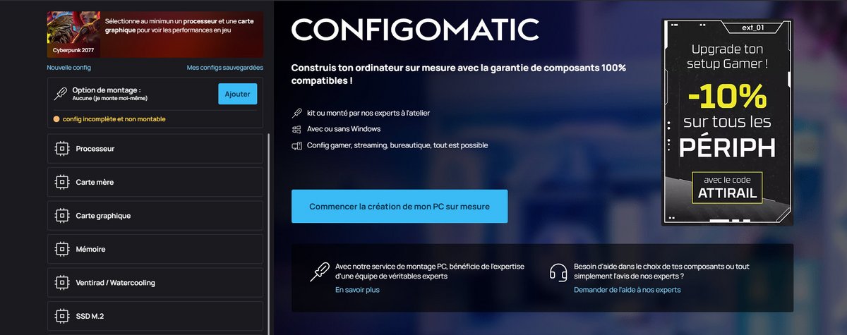 ConfigoMatic est l'outil parfait pour choisir ses propres composants... ©le Studio Clubic