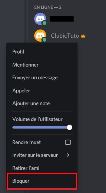 discord bloquer compte