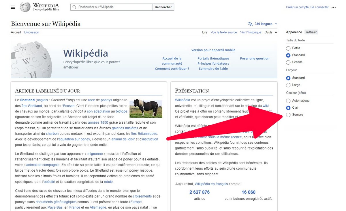 Voici comment activer le mode sombre de Wikipédia sur PC © Alexandre Boero / Clubic