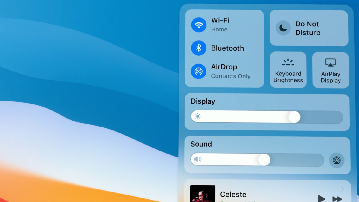 macOS Big Sur Control Center