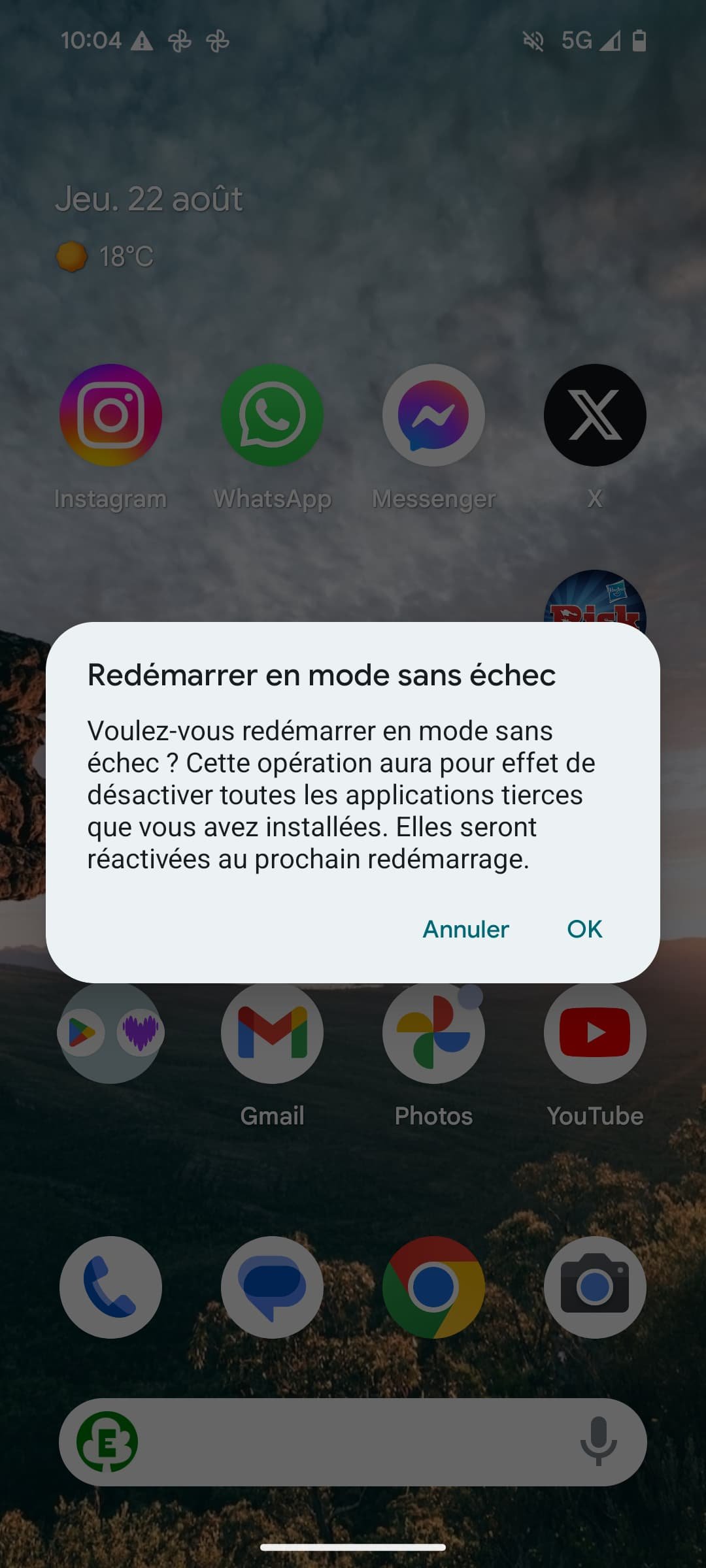 redémarrage smartphone pixel