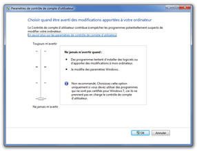 Réglage de l'UAC sous Windows 7 : un peu plus de flexibilité