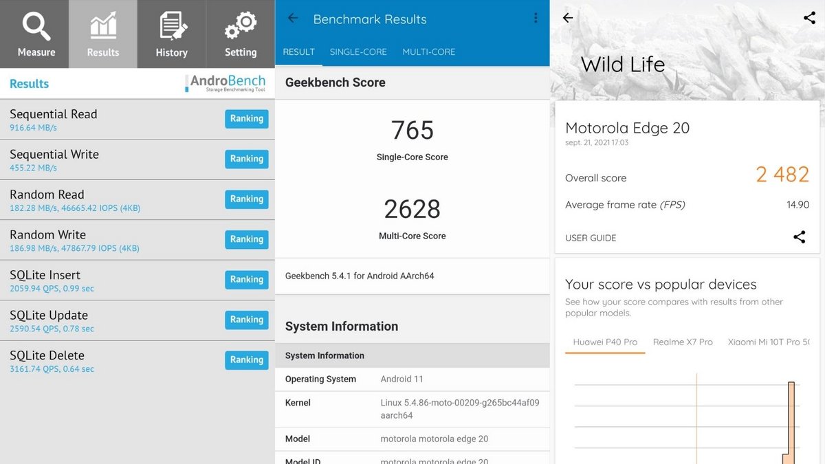 Motorola edge 20 benchmark