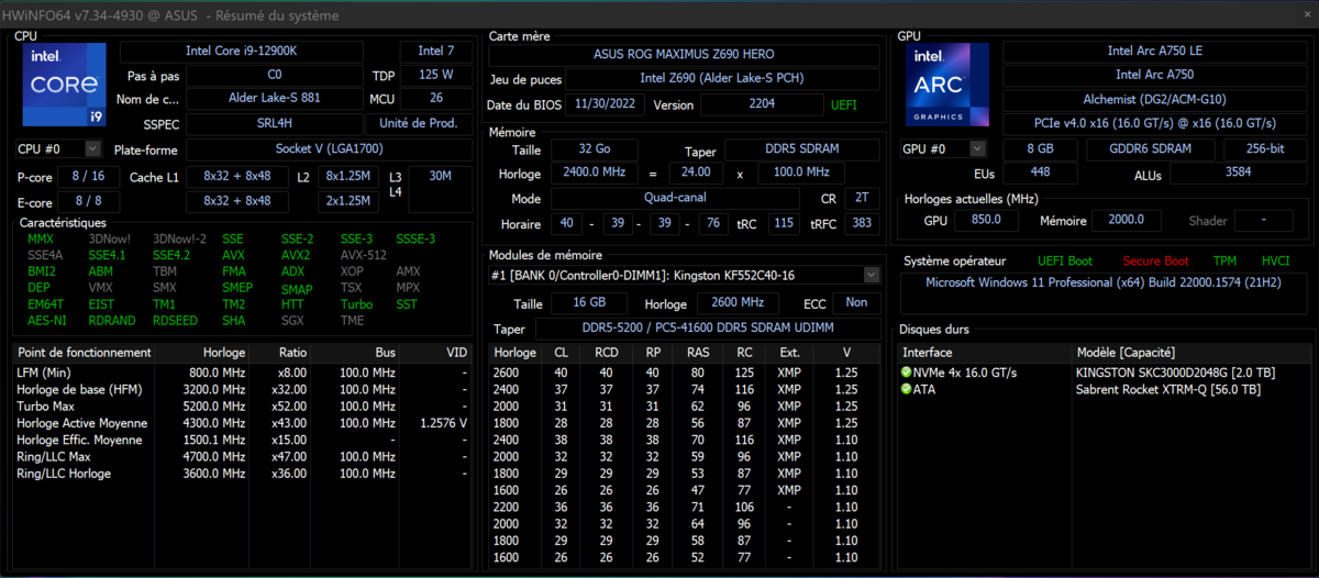 Intel ARC A750 LE et Acer ARC A770 OC