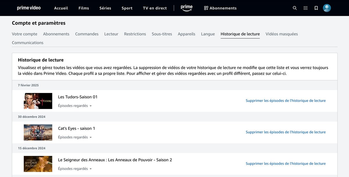 Effacez l'historique de votre compte quand bon vous semble © Amazon