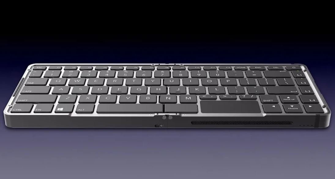 Une fois déplié, le clavier se retrouve doté d'un trackpad © Linglong