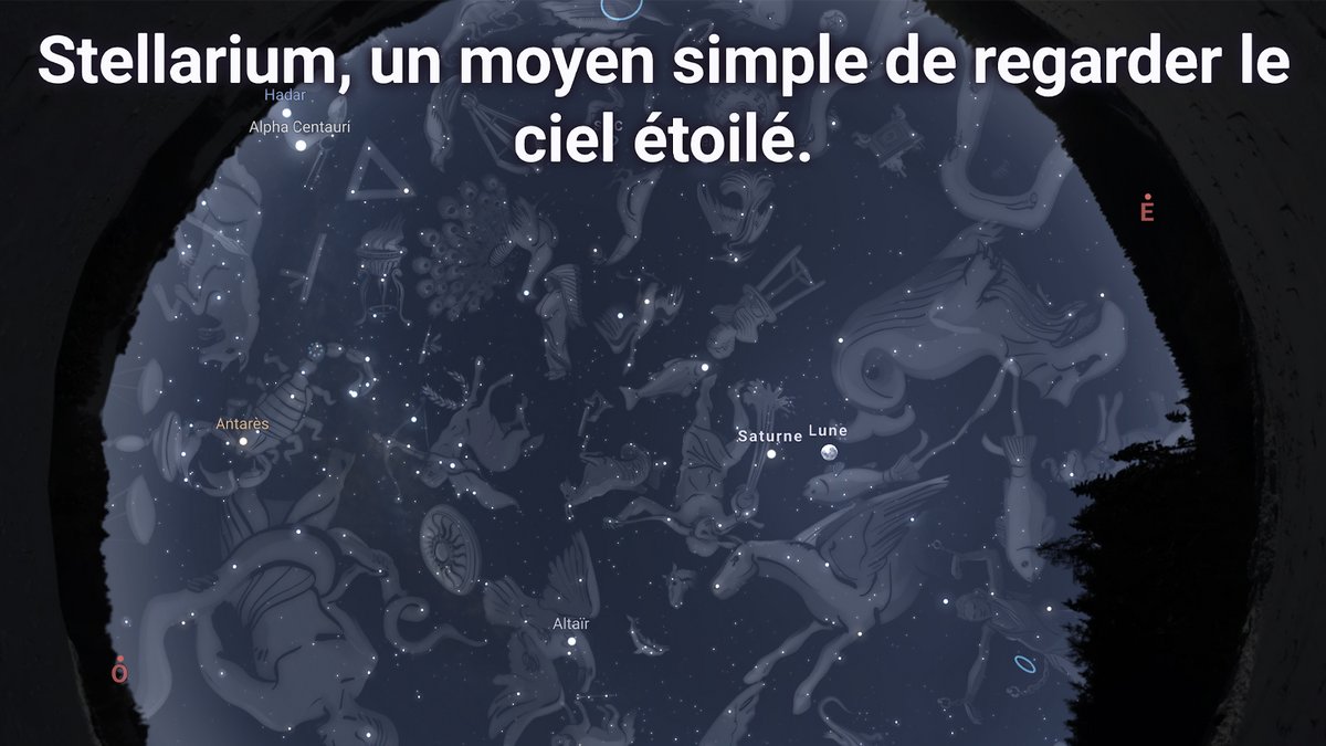 Stellarium affiche un ciel réaliste en temps réel selon votre position. Étoiles, planètes, éclipses ou constellations du monde entier : l’exploration céleste devient intuitive et immersive - © Stellarium