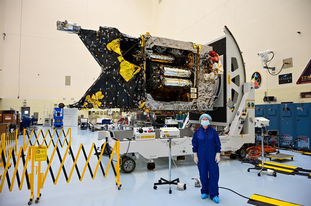 La sonde spatiale Psyche, sans ses panneaux solaires © NASA JPL / Wesley Kuykendall