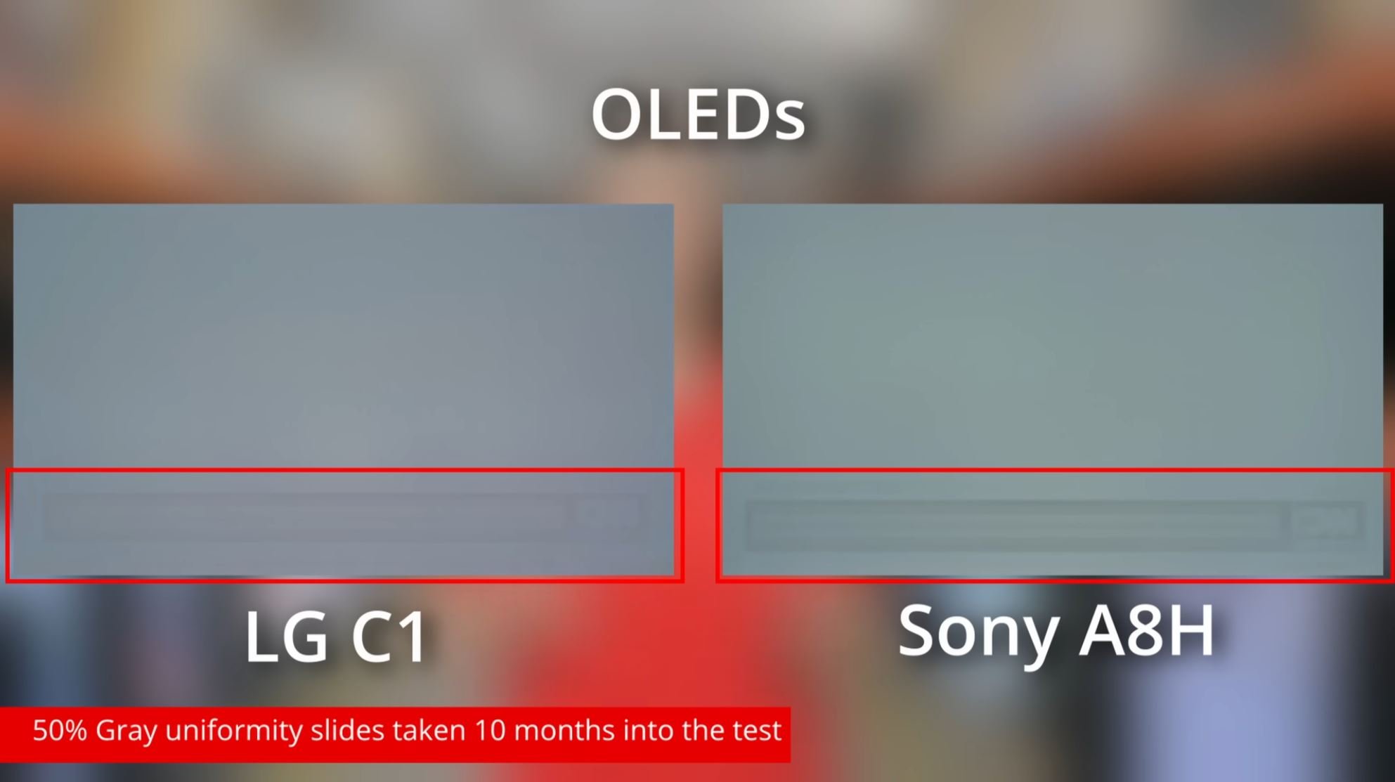 Exemples de marquages permanents sur des téléviseurs OLED © RTINGS