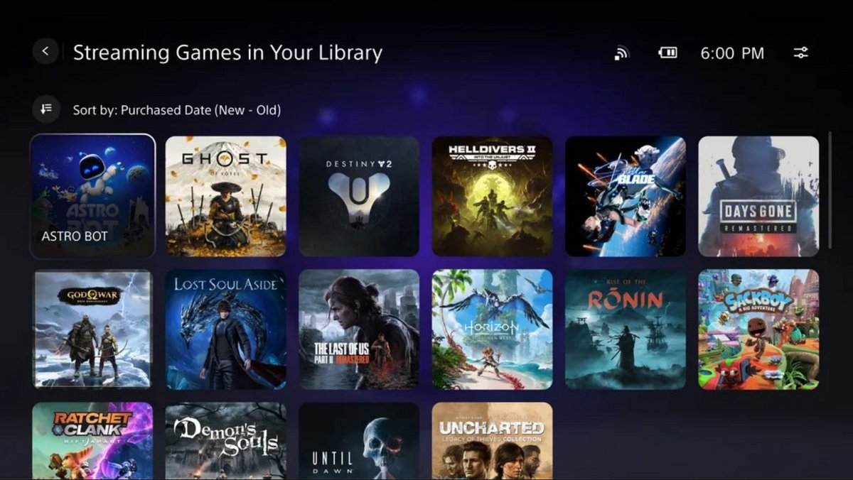 Il est désormais possible de streamer, via le Cloud, les jeux présents dans sa bibliothèque PS5. ©PlayStation