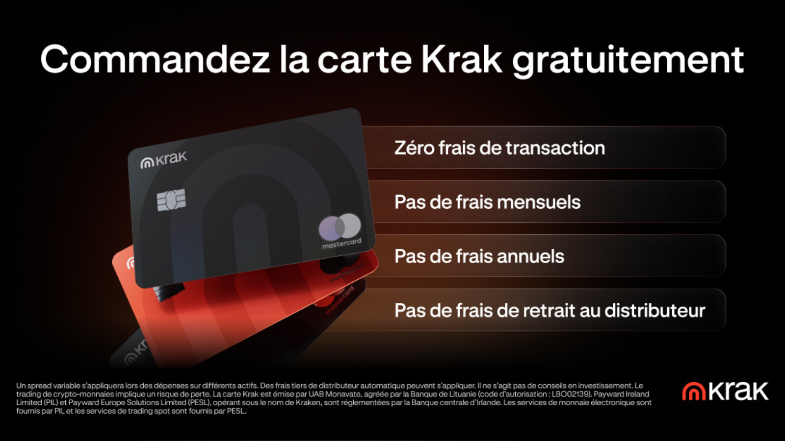 Krak, c'est une app, mais aussi une carte Mastercard physique gratuite © Krak