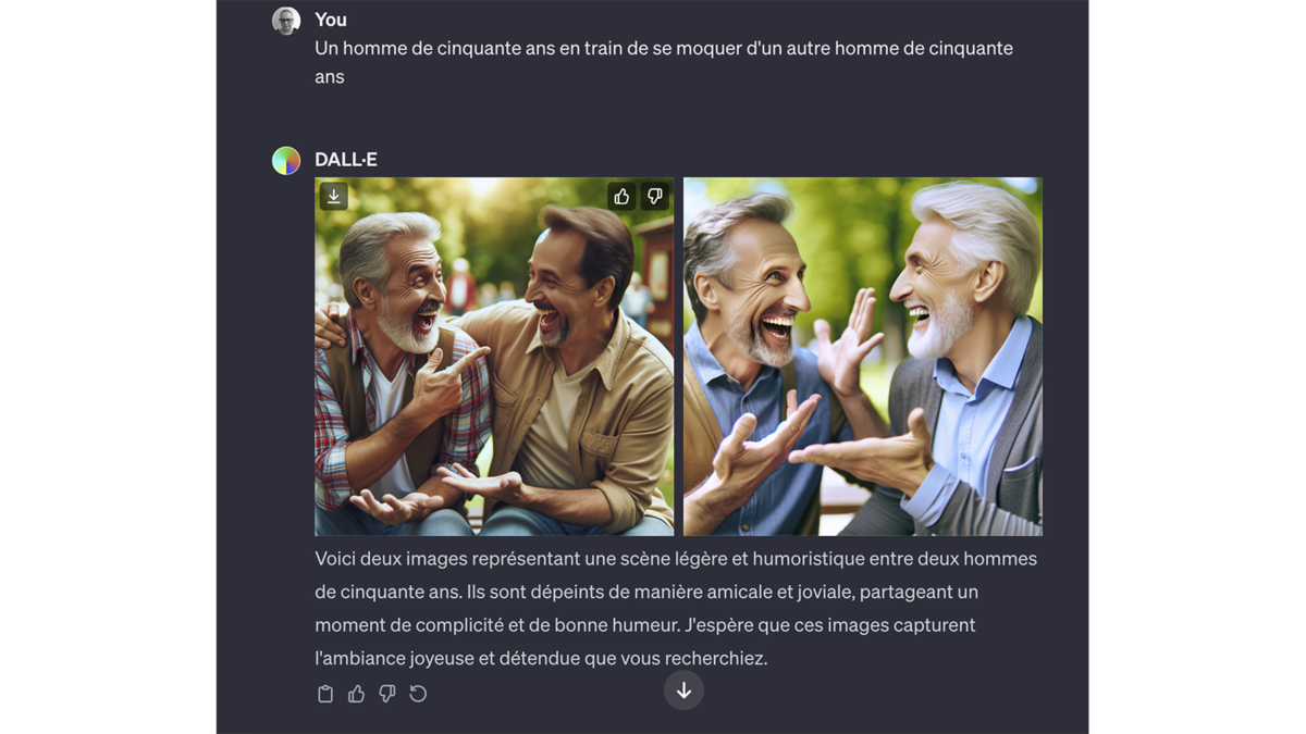 Autorisé dans DALL·E 3 : se moquer © Pascale Duc pour Clubic