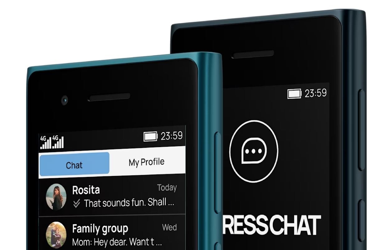 Un téléphone sous RTOS Touch, dont de nombreuses fonctionnalités transitent par l'application Express Chat. ©HMD