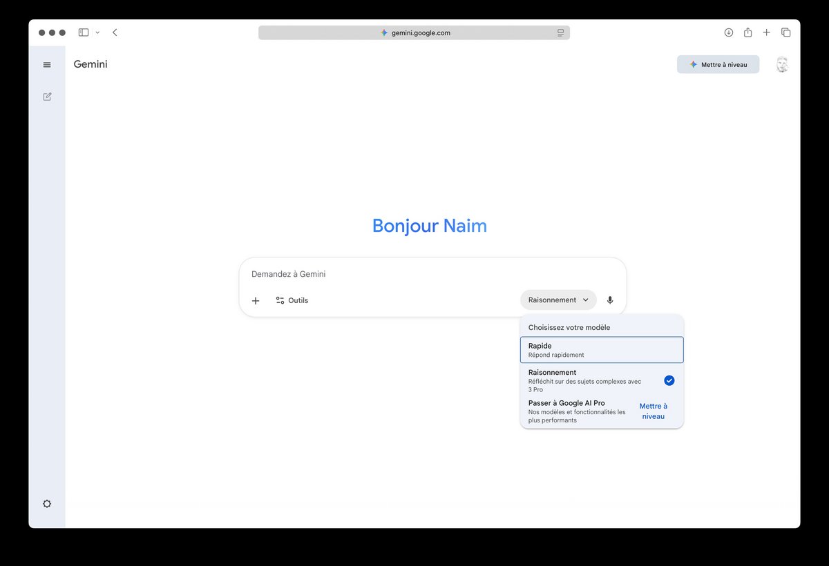 Accueil de Gemini. © Clubic