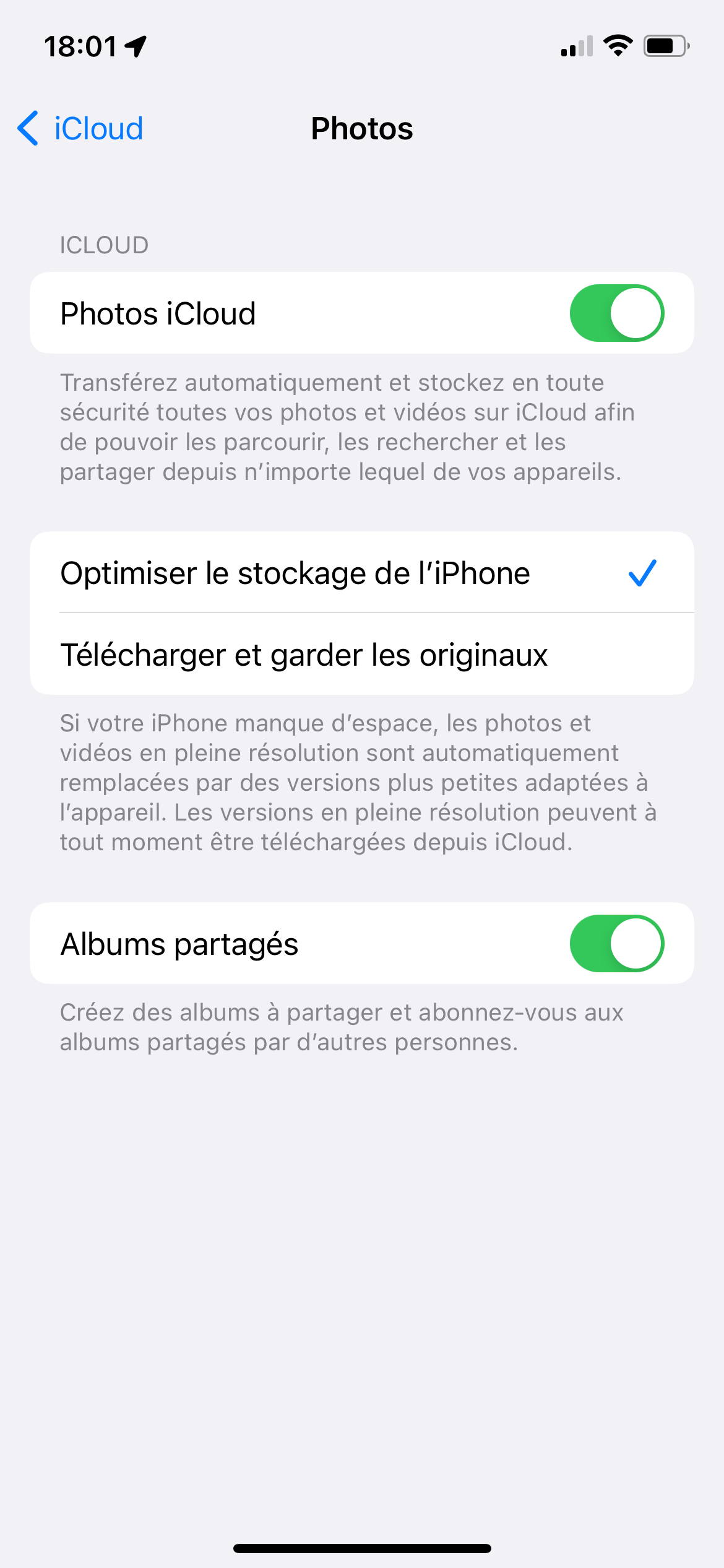 iCloud - Synchronisation des photos sur iOS Photos