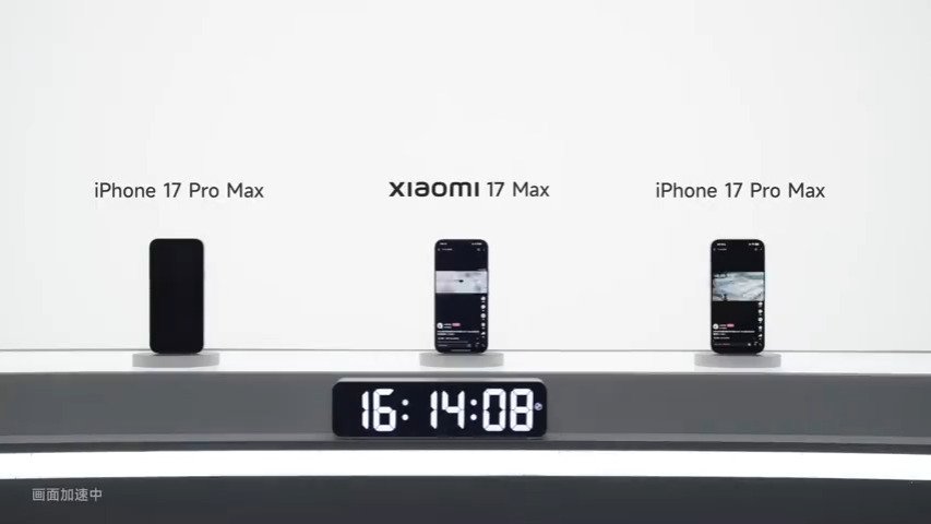 Dans son test, le constructeur annonce battre deux iPhone 17 Pro Max. ©Xiaomi
