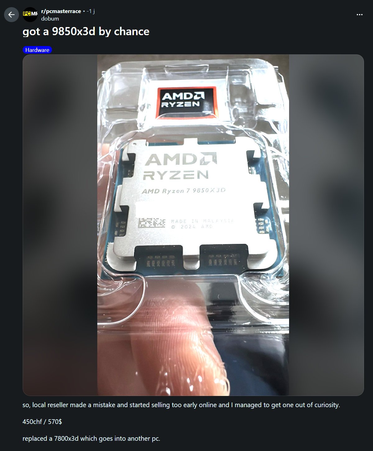 AMD Ryzen 7 9850X3D