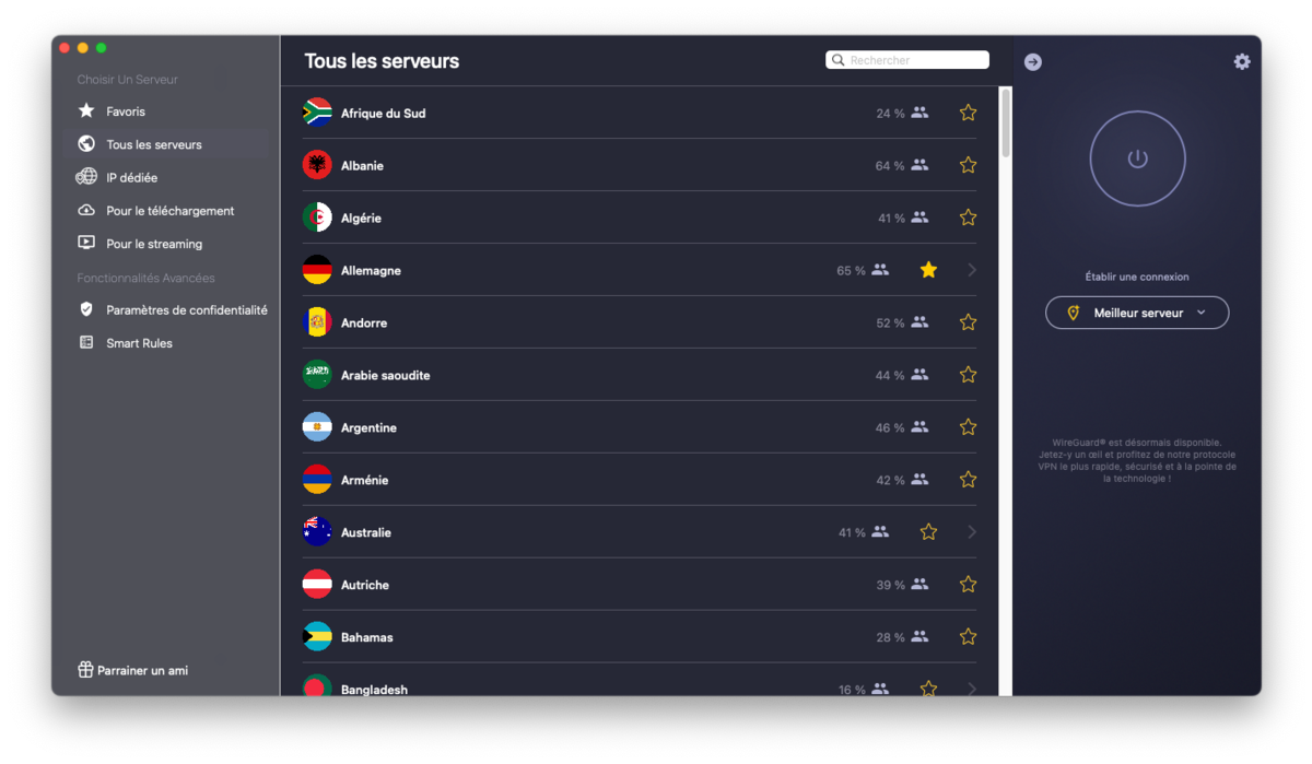 Choisir un pays de connexion grâce au VPN et contourner le blocage de Pornhub - © CyberGhost VPN