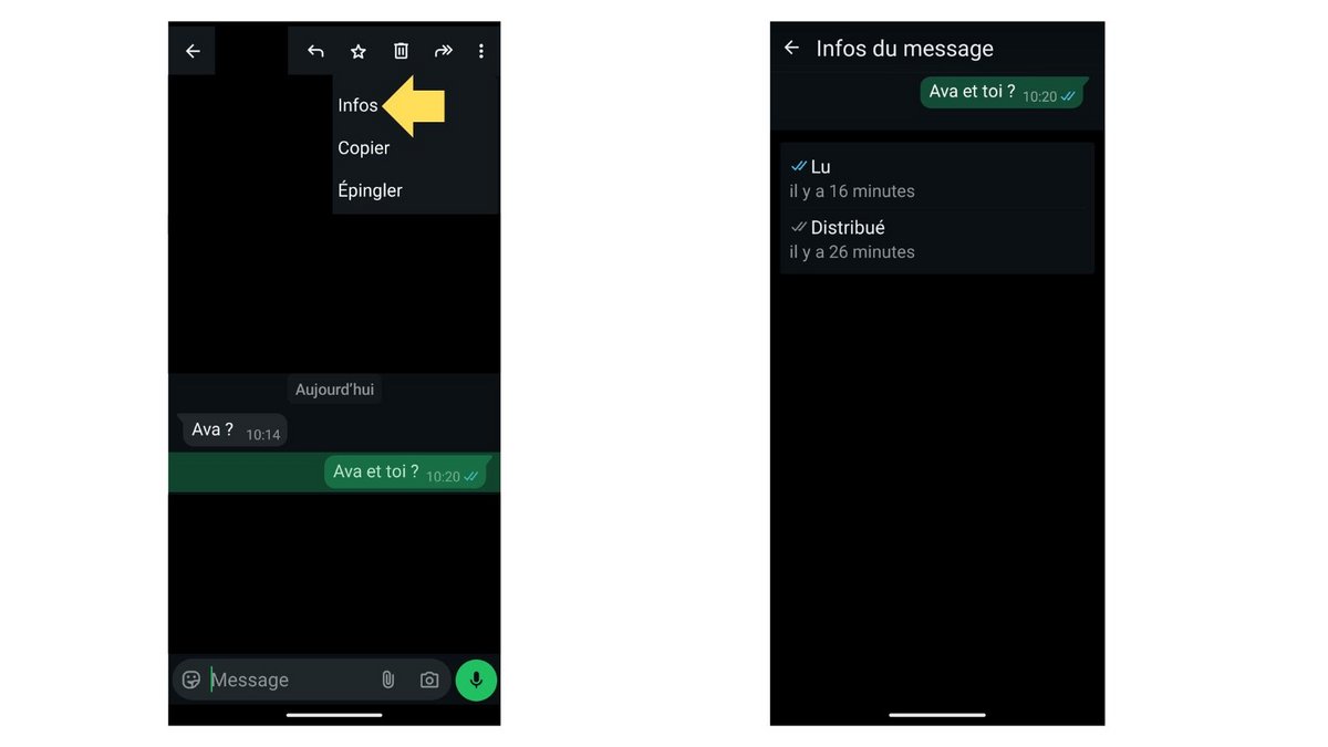 Découvrez l'heure de lecture de vos messages © Mia Ogouchi pour Clubic