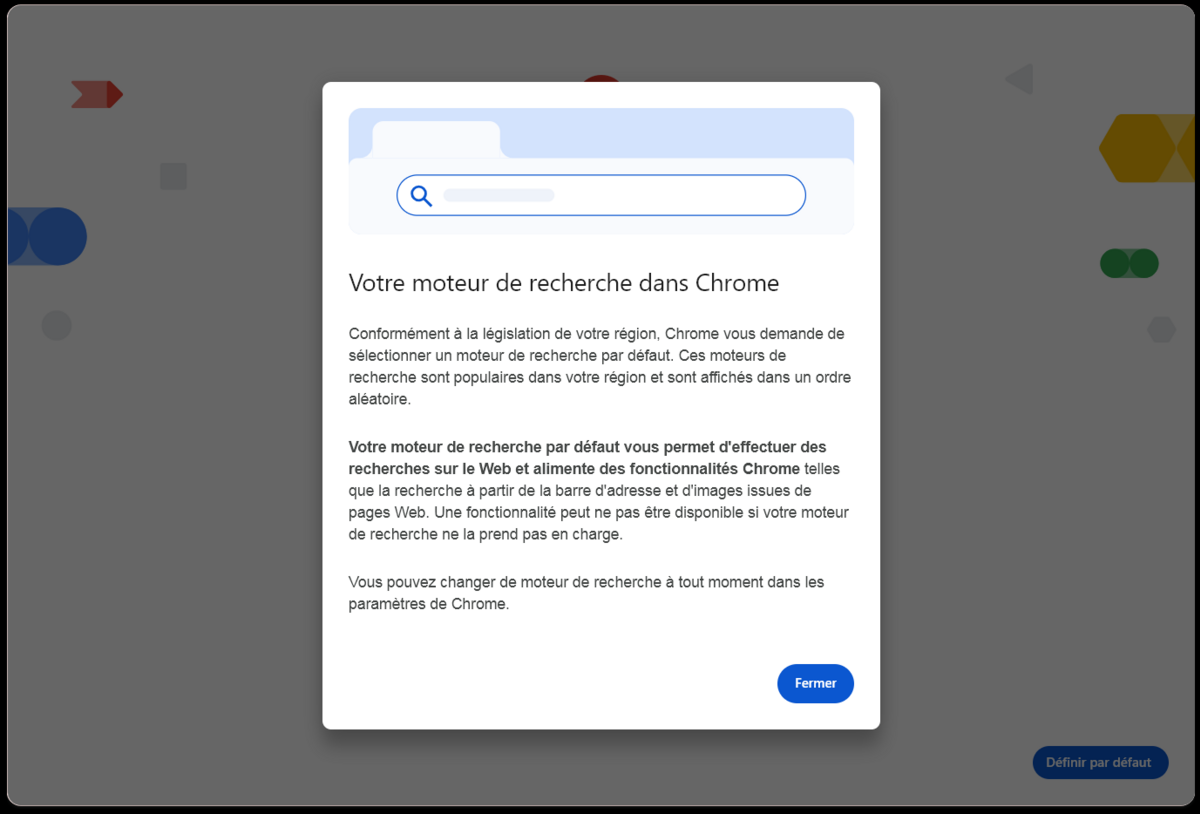 La fenêtre proposée par Google sur PC © Alexandre Boero / Clubic