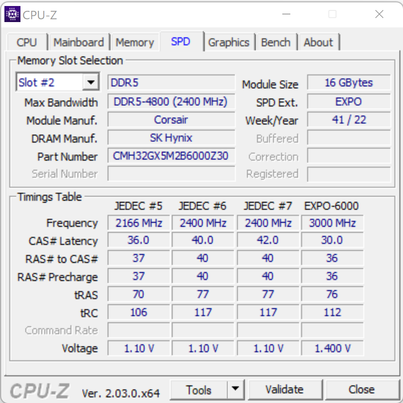 Vengeance RGB DDR5-6000 CL30 EXPO