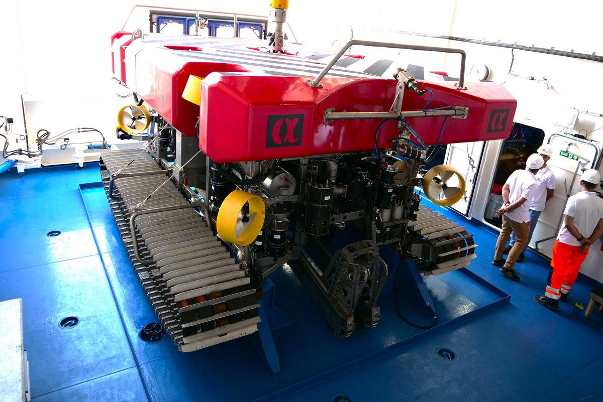 Voici le fameux ROV Alpha, ici à bord du Sophie Germain. © Alexandre Boero / Clubic